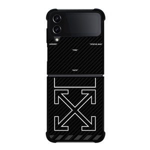 OFF WHITE LOGO TIME DATE CARBON Samsung Galaxy Z Flip 4 Case Cover OFF WHITE LOGO TIME DATE CARBON Samsung Galaxy Z Flip 4 Case Cover