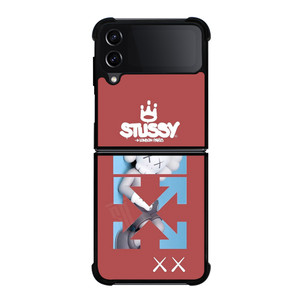 OFF WHITE STUSSY KAWS LOGO Samsung Galaxy Z Flip 4 Case Cover