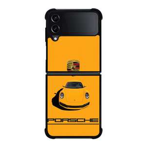 PORSCHE CAR LOGO YELLOW Samsung Galaxy Z Flip 4 Case Cover PORSCHE CAR LOGO YELLOW Samsung Galaxy Z Flip 4 Case Cover