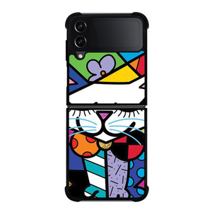 ROMERO BRITTO SERENE CAT ART Samsung Galaxy Z Flip 4 Case Cover