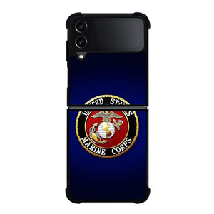 UNITED STATES US MARINE CORPS LOGO BLUE Samsung Galaxy Z Flip 4 Case Cover