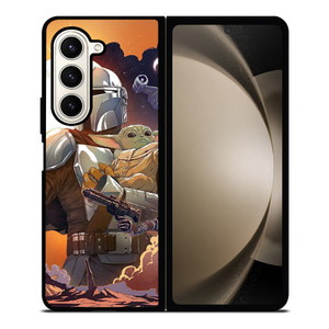 BABY YODA AND MANDALORIAN STAR WARS Samsung Galaxy Z Fold 5 Case Cover BABY YODA AND MANDALORIAN STAR WARS Samsung Galaxy Z Fold 5 Case Cover