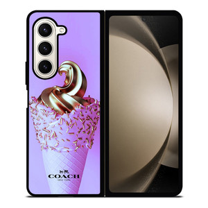 COACH NEW YORK LOGO GOLDEN ICE CREAM ICON Samsung Galaxy Z Fold 5 Case Cover