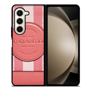 COACH NEW YORK LOGO PINK WALLET Samsung Galaxy Z Fold 5 Case Cover