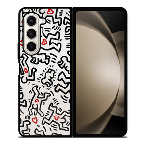 KEITH HARING ART HEART FIGURES Samsung Galaxy Z Fold 5 Case Cover