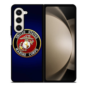 UNITED STATES US MARINE CORPS LOGO BLUE Samsung Galaxy Z Fold 5 Case Cover UNITED STATES US MARINE CORPS LOGO BLUE Samsung Galaxy Z Fold 5 Case Cover