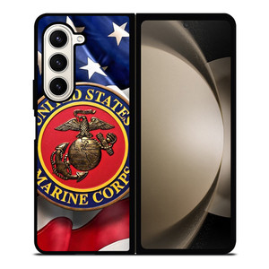 UNITED STATES US MARINE CORPS LOGO FLAG Samsung Galaxy Z Fold 5 Case Cover