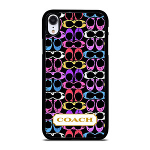 COACH NEW YORK COLORFULL BLACK PATTERN EMBLEM iPhone XR Case Cover