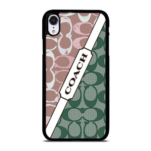 COACH NEW YORK LOGO PINK GREEN PATTERN ICON iPhone XR Case Cover