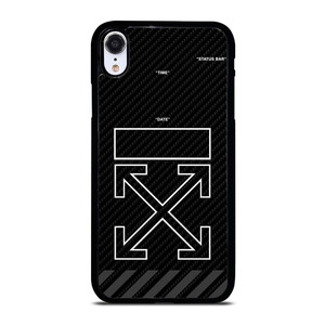 OFF WHITE LOGO TIME DATE CARBON iPhone XR Case Cover