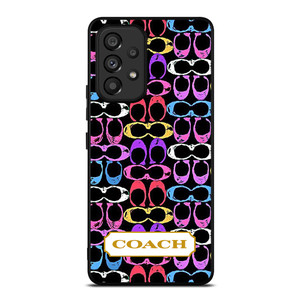 COACH NEW YORK COLORFULL BLACK PATTERN EMBLEM Samsung Galaxy A53 Case Cover
