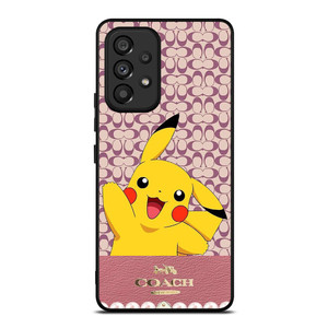 COACH NEW YORK LOGO PINK X PIKACHU POKEMON Samsung Galaxy A53 Case Cover