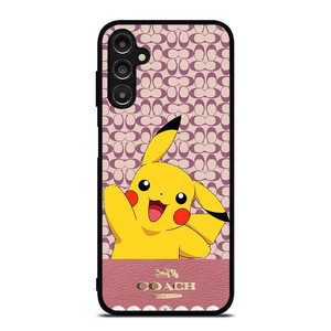 COACH NEW YORK LOGO PINK X PIKACHU POKEMON Samsung Galaxy A14 Case Cover