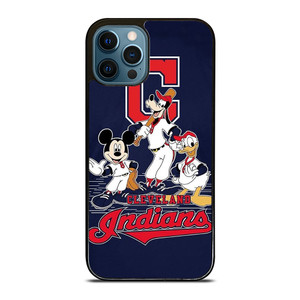 CLEVELAND INDIANS BASEBALL DISNEY MICKEY DONALD GOOFY iPhone 12 Pro Max Case Cover