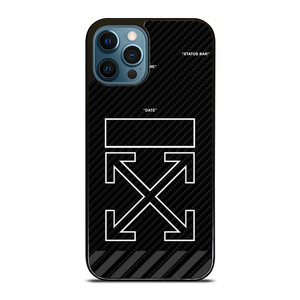 OFF WHITE LOGO TIME DATE CARBON iPhone 12 Pro Max Case Cover