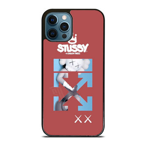 OFF WHITE STUSSY KAWS LOGO iPhone 12 Pro Max Case Cover