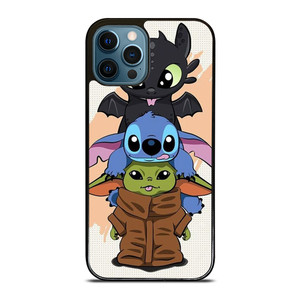 TOOTHLESS STITCH BABY YODA CUTE CARTOON iPhone 12 Pro Max Case Cover TOOTHLESS STITCH BABY YODA CUTE CARTOON iPhone 12 Pro Max Case Cover