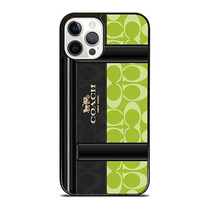 COACH NEW YORK LOGO GREEN BAG iPhone 12 Pro Case Cover