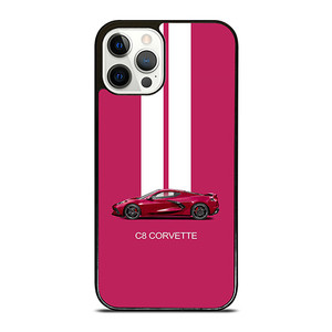 CORVETTE CAR C8 PINK iPhone 12 Pro Case Cover