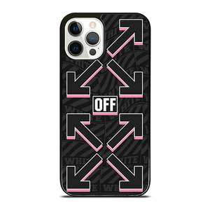 OFF WHITE LOGO BLACK PINK iPhone 12 Pro Case Cover