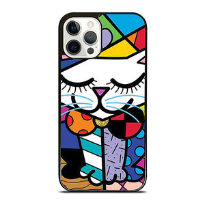 ROMERO BRITTO SERENE CAT ART iPhone 12 Pro Case Cover