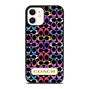 COACH NEW YORK COLORFULL BLACK PATTERN EMBLEM iPhone 12 Case Cover