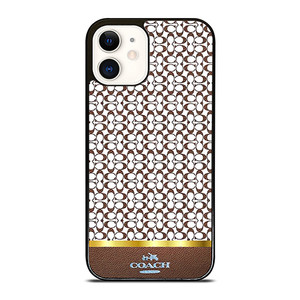 COACH NEW YORK ICON BROWN EMBLEM iPhone 12 Case Cover COACH NEW YORK ICON BROWN EMBLEM iPhone 12 Case Cover