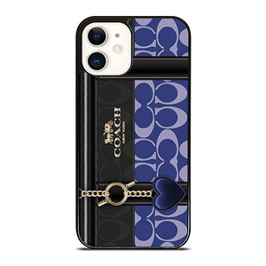 COACH NEW YORK LOGO BLUE BAG iPhone 12 Case Cover