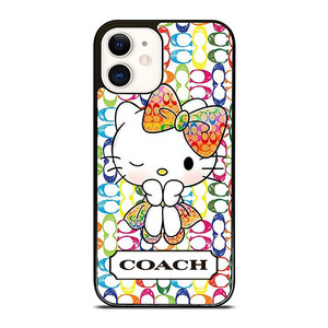 COACH NEW YORK LOGO CUTE HELLO KITTY iPhone 12 Case Cover