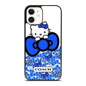 COACH NEW YORK LOGO HELLO KITTY BLUE TIE BOW iPhone 12 Case Cover COACH NEW YORK LOGO HELLO KITTY BLUE TIE BOW iPhone 12 Case Cover