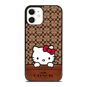 COACH NEW YORK LOGO HELLO KITTY BROWN iPhone 12 Case Cover COACH NEW YORK LOGO HELLO KITTY BROWN iPhone 12 Case Cover