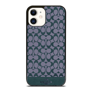 COACH NEW YORK LOGO PATTERN GREEN EMBLEM iPhone 12 Case Cover
