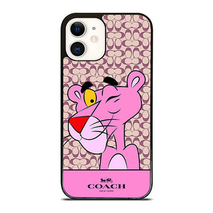 COACH NEW YORK LOGO X PINK PANTHER iPhone 12 Case Cover COACH NEW YORK LOGO X PINK PANTHER iPhone 12 Case Cover