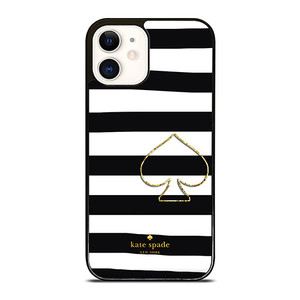KATE SPADE NEW YORK BLACK STRIPES iPhone 12 Case Cover KATE SPADE NEW YORK BLACK STRIPES iPhone 12 Case Cover