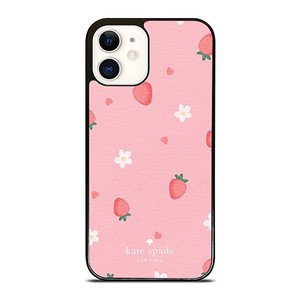 KATE SPADE NEW YORK LOGO STRAWBERRIES iPhone 12 Case Cover KATE SPADE NEW YORK LOGO STRAWBERRIES iPhone 12 Case Cover