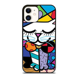 ROMERO BRITTO SERENE CAT ART iPhone 12 Case Cover ROMERO BRITTO SERENE CAT ART iPhone 12 Case Cover