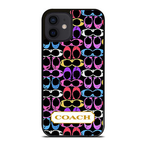 COACH NEW YORK COLORFULL BLACK PATTERN EMBLEM iPhone 12 Mini Case Cover