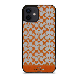 COACH NEW YORK LOGO PATTERN ORANGE EMBLEM iPhone 12 Mini Case Cover