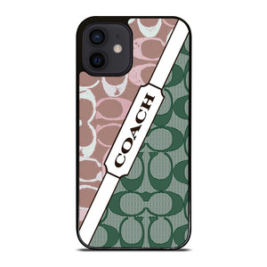 COACH NEW YORK LOGO PINK GREEN PATTERN ICON iPhone 12 Mini Case Cover