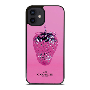 COACH NEW YORK LOGO SILVER STRAWBERRY ICON iPhone 12 Mini Case Cover COACH NEW YORK LOGO SILVER STRAWBERRY ICON iPhone 12 Mini Case Cover