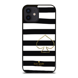 KATE SPADE NEW YORK BLACK STRIPES iPhone 12 Mini Case Cover KATE SPADE NEW YORK BLACK STRIPES iPhone 12 Mini Case Cover