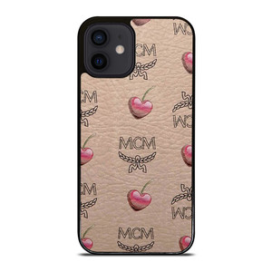 MCM LOVE CHERRIES BROWN LEATHER iPhone 12 Mini Case Cover