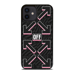 OFF WHITE LOGO BLACK PINK iPhone 12 Mini Case Cover