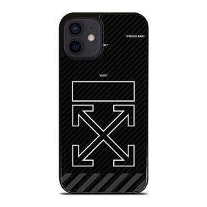 OFF WHITE LOGO TIME DATE CARBON iPhone 12 Mini Case Cover
