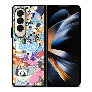 BLUEY CARTOON CHARACTERS COLLAGE Samsung Galaxy Z Fold 4 Case Cover
