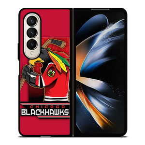 CHICAGO BLACKHAWKS HOCKEY TEAM LOGO MASCOT Samsung Galaxy Z Fold 4 Case Cover