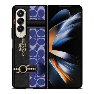 COACH NEW YORK LOGO BLUE BAG Samsung Galaxy Z Fold 4 Case Cover