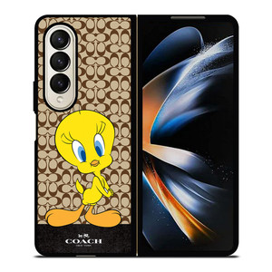 COACH NEW YORK LOGO TWEETY BIRD Samsung Galaxy Z Fold 4 Case Cover