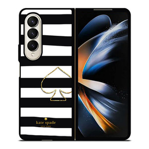 KATE SPADE NEW YORK BLACK STRIPES Samsung Galaxy Z Fold 4 Case Cover KATE SPADE NEW YORK BLACK STRIPES Samsung Galaxy Z Fold 4 Case Cover