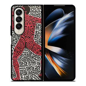 KEITH HARING ART INTO 84 Samsung Galaxy Z Fold 4 Case Cover KEITH HARING ART INTO 84 Samsung Galaxy Z Fold 4 Case Cover